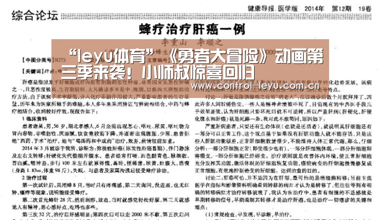 “leyu体育”《勇者大冒险》动画第三季来袭！小师叔惊喜回归